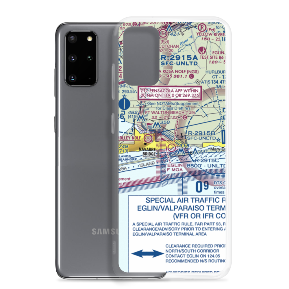 Fort Walton Beach Airport (1J9) VFR Sectional Samsung Case Samsung Galaxy S20 Plus model shown