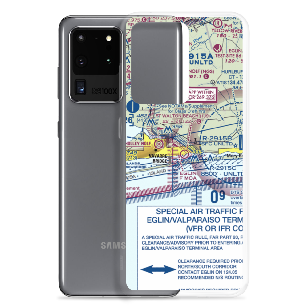 Fort Walton Beach Airport (1J9) VFR Sectional Samsung Case Samsung Galaxy S20 Ultra model shown