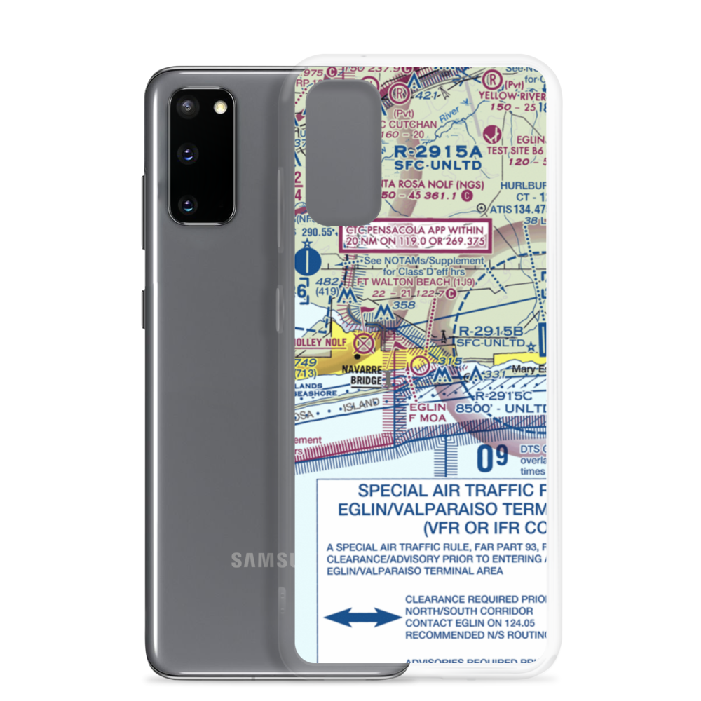 Fort Walton Beach Airport (1J9) VFR Sectional Samsung Case Samsung Galaxy S20 model shown