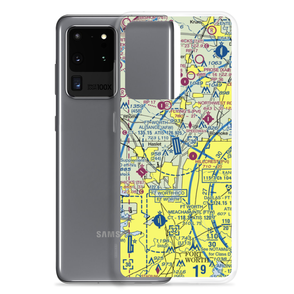 Fort Worth Alliance Airport (AFW) VFR Sectional Samsung Case Samsung Galaxy S20 Ultra model shown