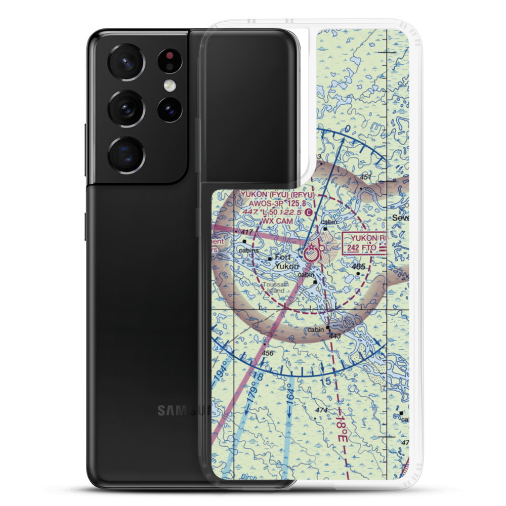 Fort Yukon Airport (FYU) VFR Sectional Samsung Case Samsung Galaxy S21 Ultra model shown