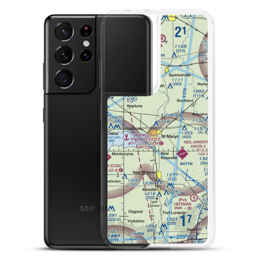 Fortman Airport (1OH4) VFR Sectional Samsung Case Samsung Galaxy S21 Ultra model shown