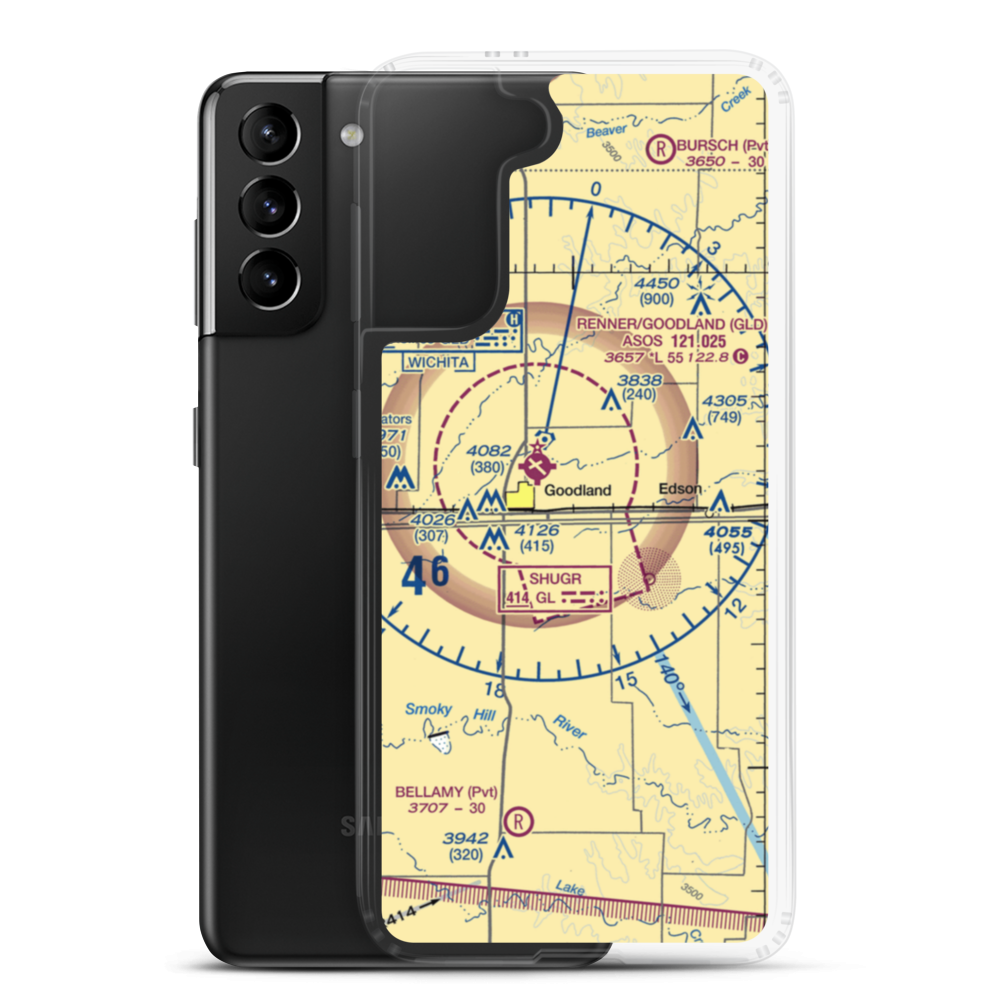 Fortmeyer Airport (5KS2) VFR Sectional Samsung Case Samsung Galaxy S21 Plus model shown