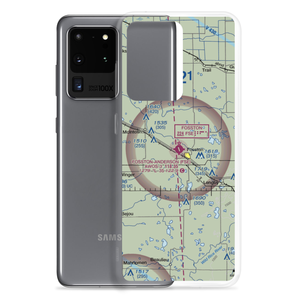 Fosston Municipal Airport-Anderson Field (FSE) VFR Sectional Samsung Case Samsung Galaxy S20 Ultra model shown