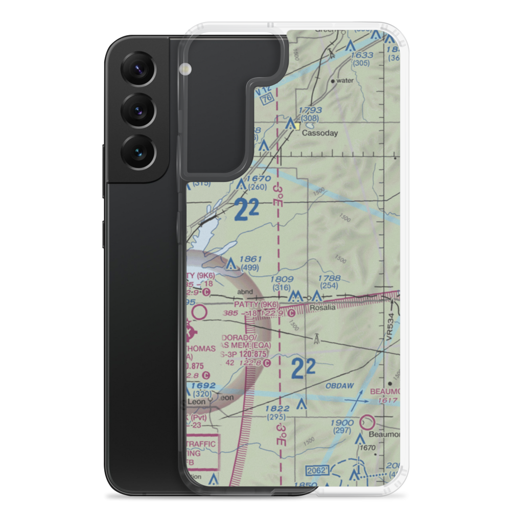 Foster Field (SN58) VFR Sectional Samsung Case Samsung Galaxy S22 Plus model shown