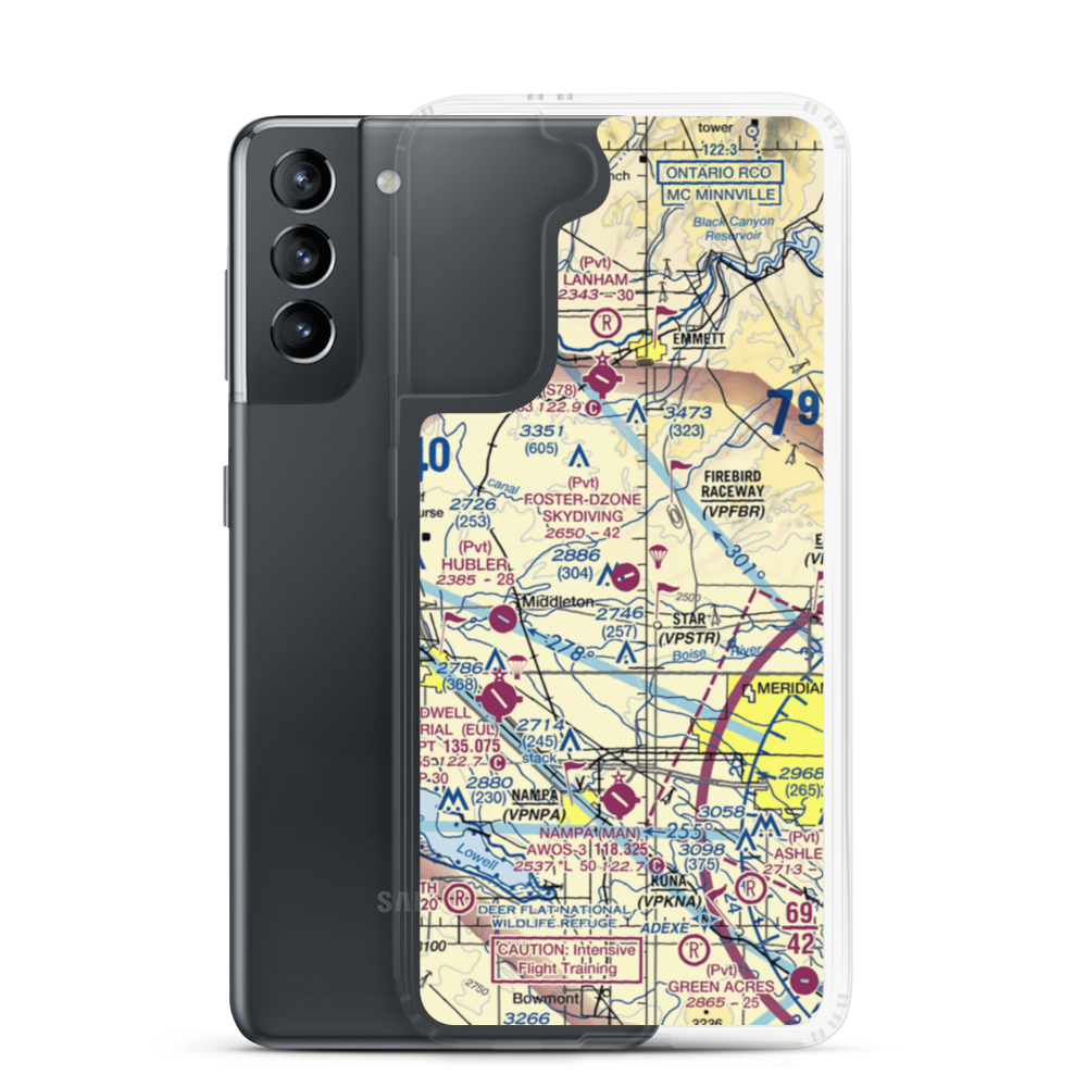 Foster Field - Dzone Skydiving Airport (ID92) VFR Sectional Samsung Case Samsung Galaxy S21 model shown