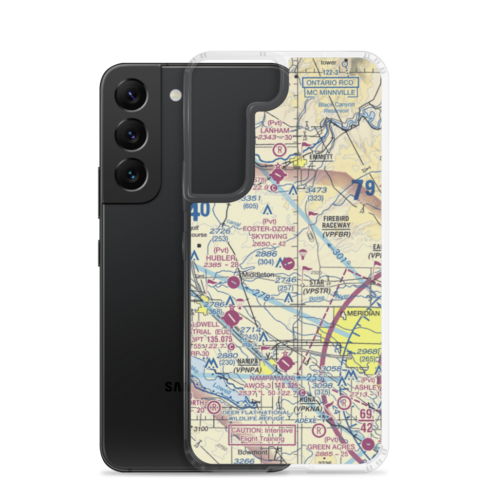 Foster Field - Dzone Skydiving Airport (ID92) VFR Sectional Samsung Case Samsung Galaxy S22 model shown