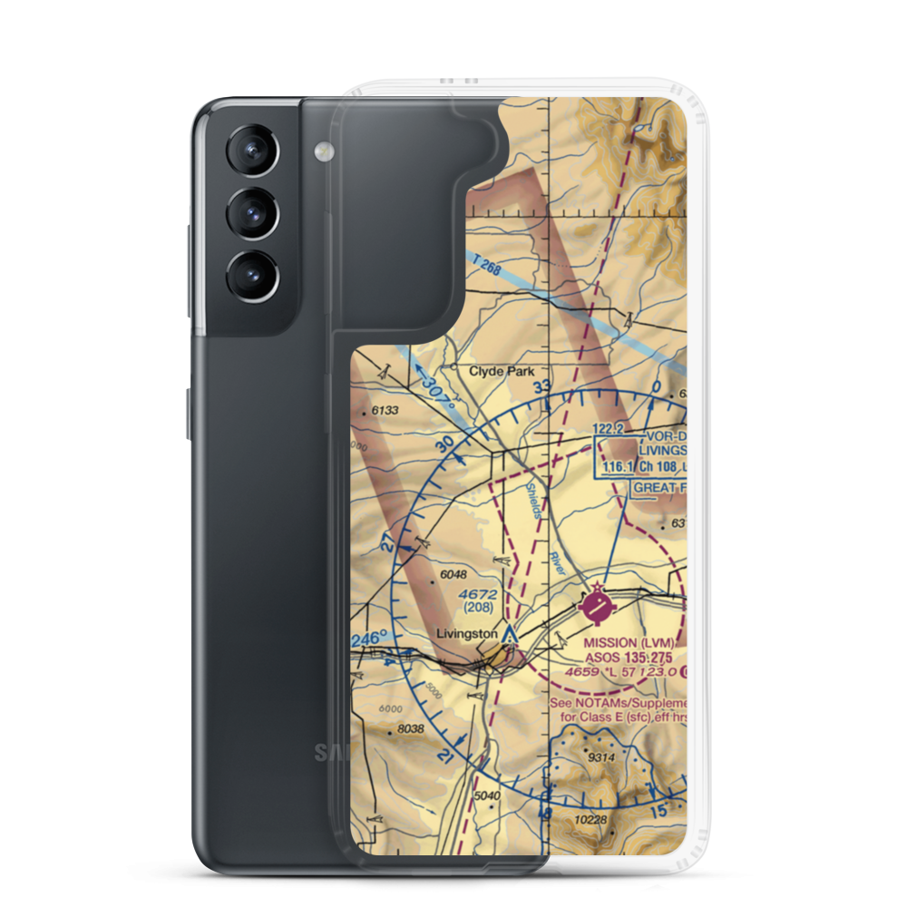 Foster Ranches Airport (MT89) VFR Sectional Samsung Case Samsung Galaxy S21 model shown