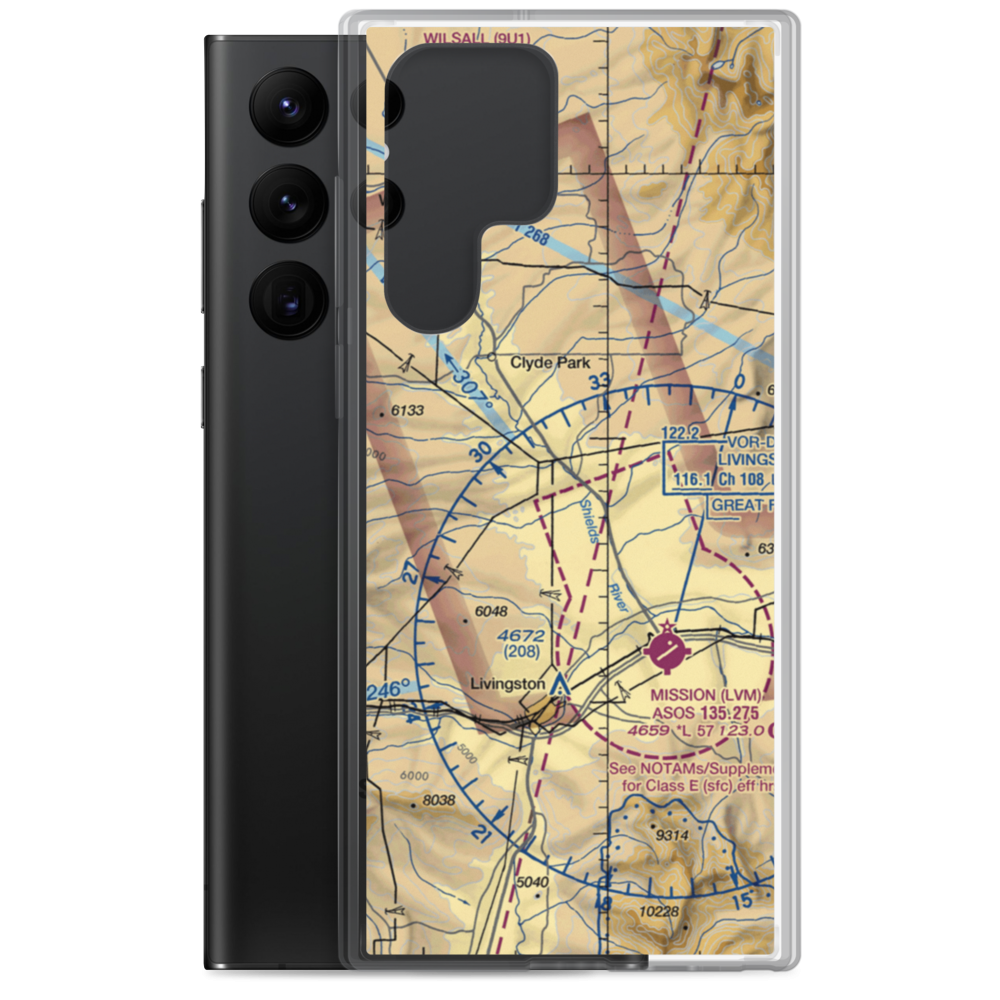 Foster Ranches Airport (MT89) VFR Sectional Samsung Case Samsung Galaxy S22 Ultra model shown