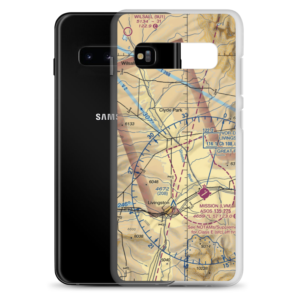 Foster Ranches Airport (MT89) VFR Sectional Samsung Case Samsung Galaxy S10+ model shown