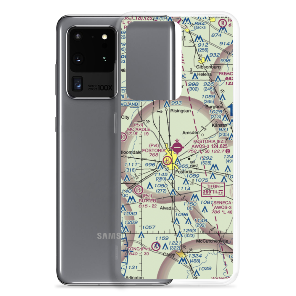Fostoria Metropolitan Airport (FZI) VFR Sectional Samsung Case Samsung Galaxy S20 Ultra model shown