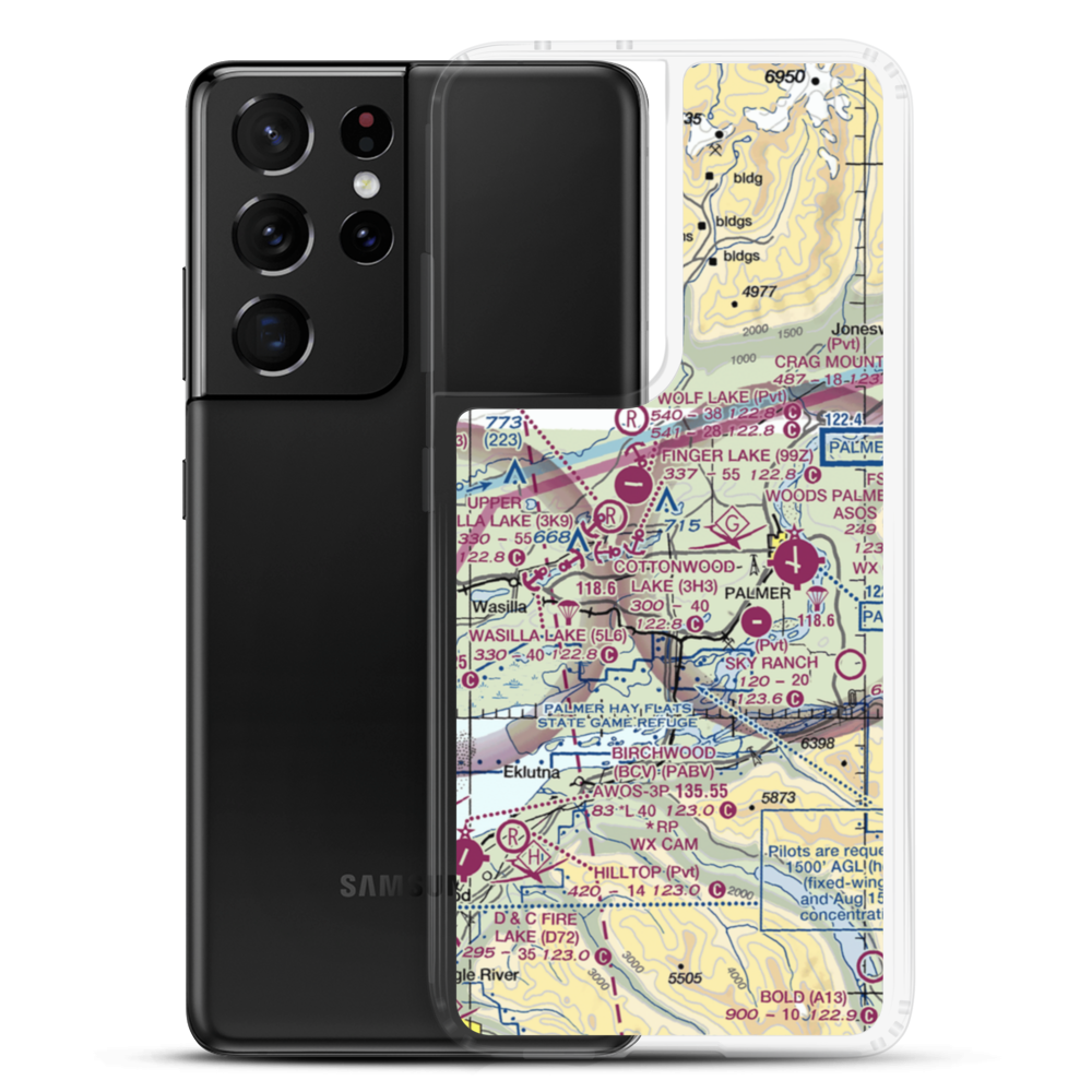 Four Corners Airport (14AK) VFR Sectional Samsung Case Samsung Galaxy S21 Ultra model shown