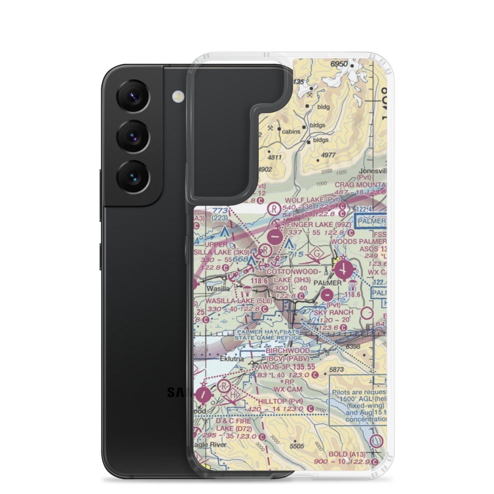 Four Corners Airport (14AK) VFR Sectional Samsung Case Samsung Galaxy S22 model shown
