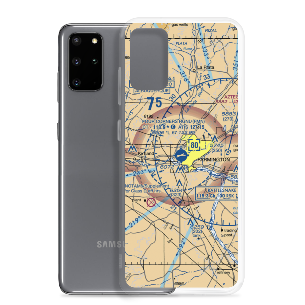 Four Corners Regional Airport (FMN) VFR Sectional Samsung Case Samsung Galaxy S20 Plus model shown