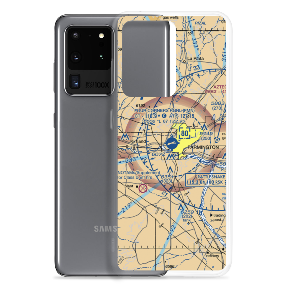 Four Corners Regional Airport (FMN) VFR Sectional Samsung Case Samsung Galaxy S20 Ultra model shown