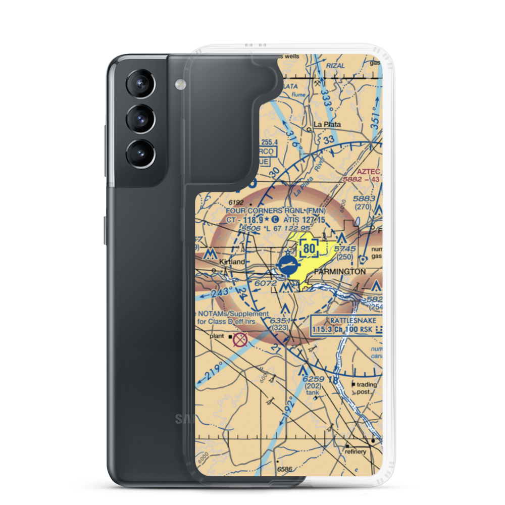 Four Corners Regional Airport (FMN) VFR Sectional Samsung Case Samsung Galaxy S21 model shown