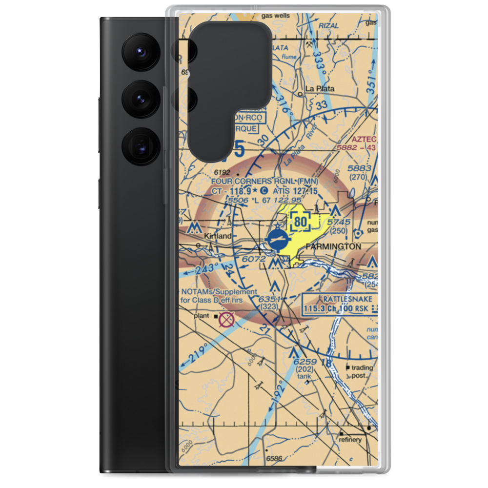 Four Corners Regional Airport (FMN) VFR Sectional Samsung Case Samsung Galaxy S22 Ultra model shown