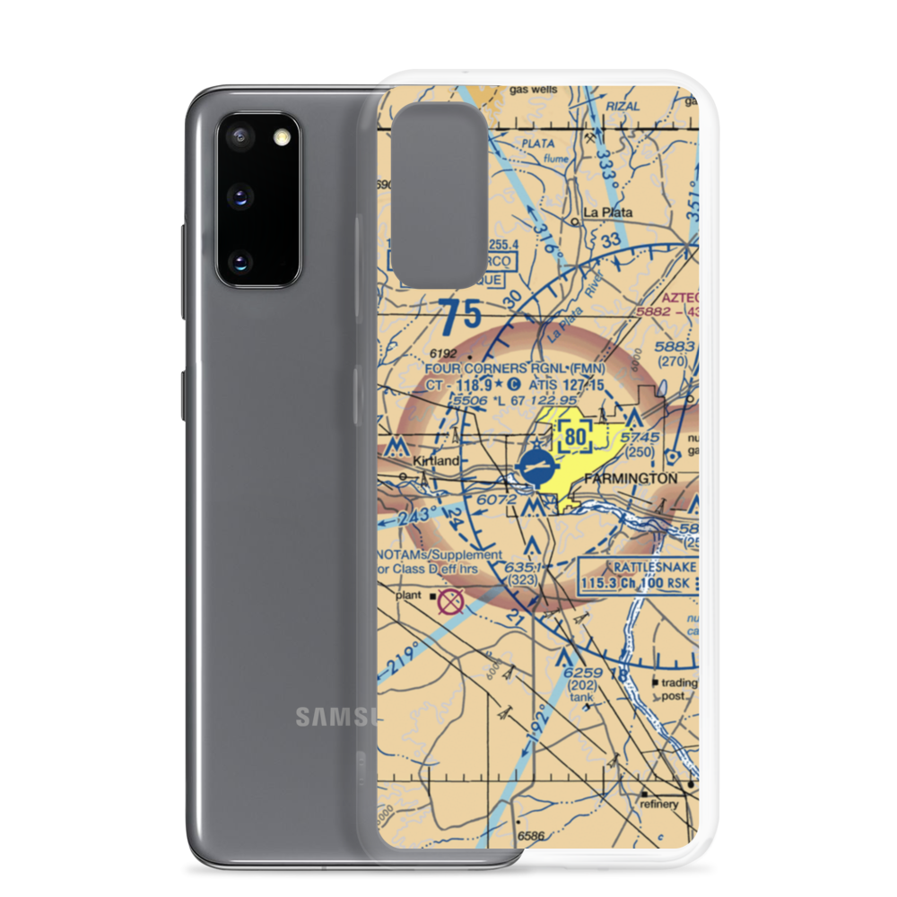Four Corners Regional Airport (FMN) VFR Sectional Samsung Case Samsung Galaxy S20 model shown