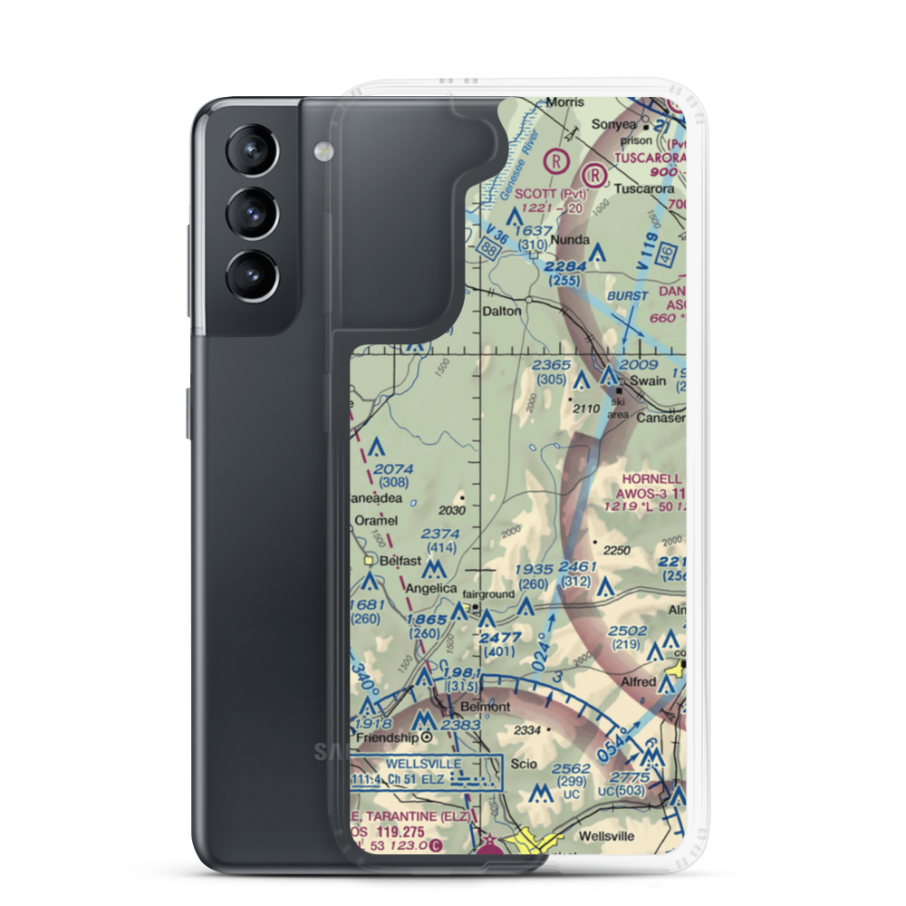 Four Seasons Airport (19NY) VFR Sectional Samsung Case Samsung Galaxy S21 model shown