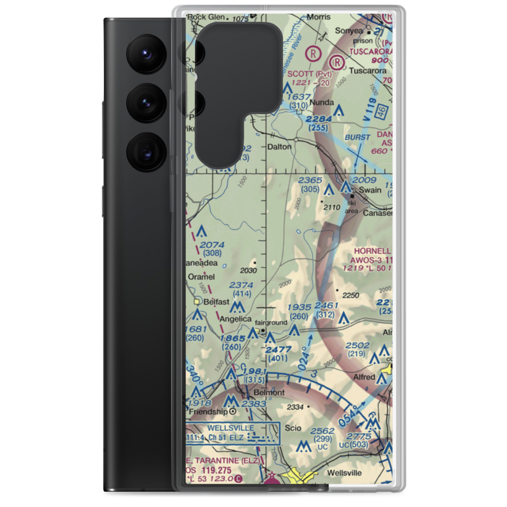 Four Seasons Airport (19NY) VFR Sectional Samsung Case Samsung Galaxy S22 Ultra model shown