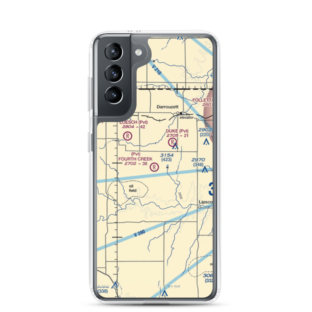 Fourth Creek Ranch Airport (TS79) VFR Sectional Samsung Case Samsung Galaxy S21 model shown