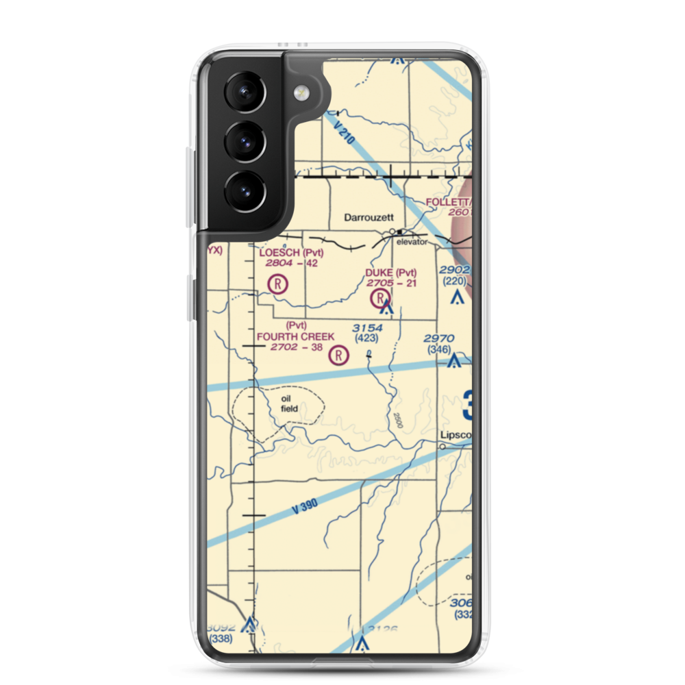 Fourth Creek Ranch Airport (TS79) VFR Sectional Samsung Case Samsung Galaxy S21 Plus model shown