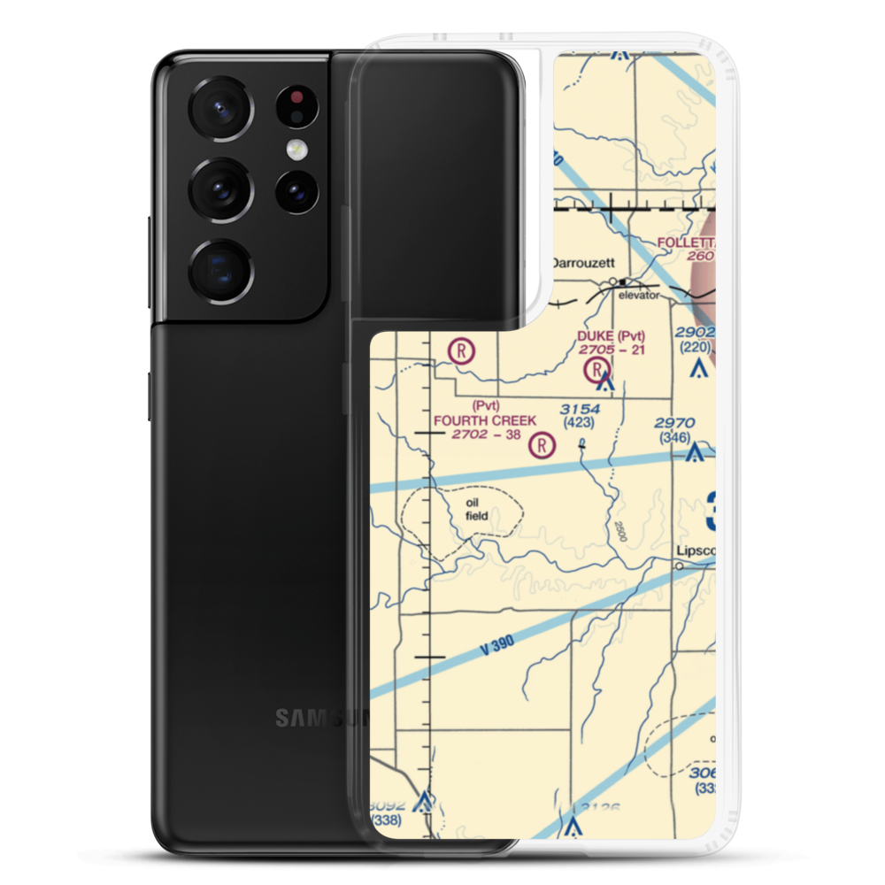 Fourth Creek Ranch Airport (TS79) VFR Sectional Samsung Case Samsung Galaxy S21 Ultra model shown