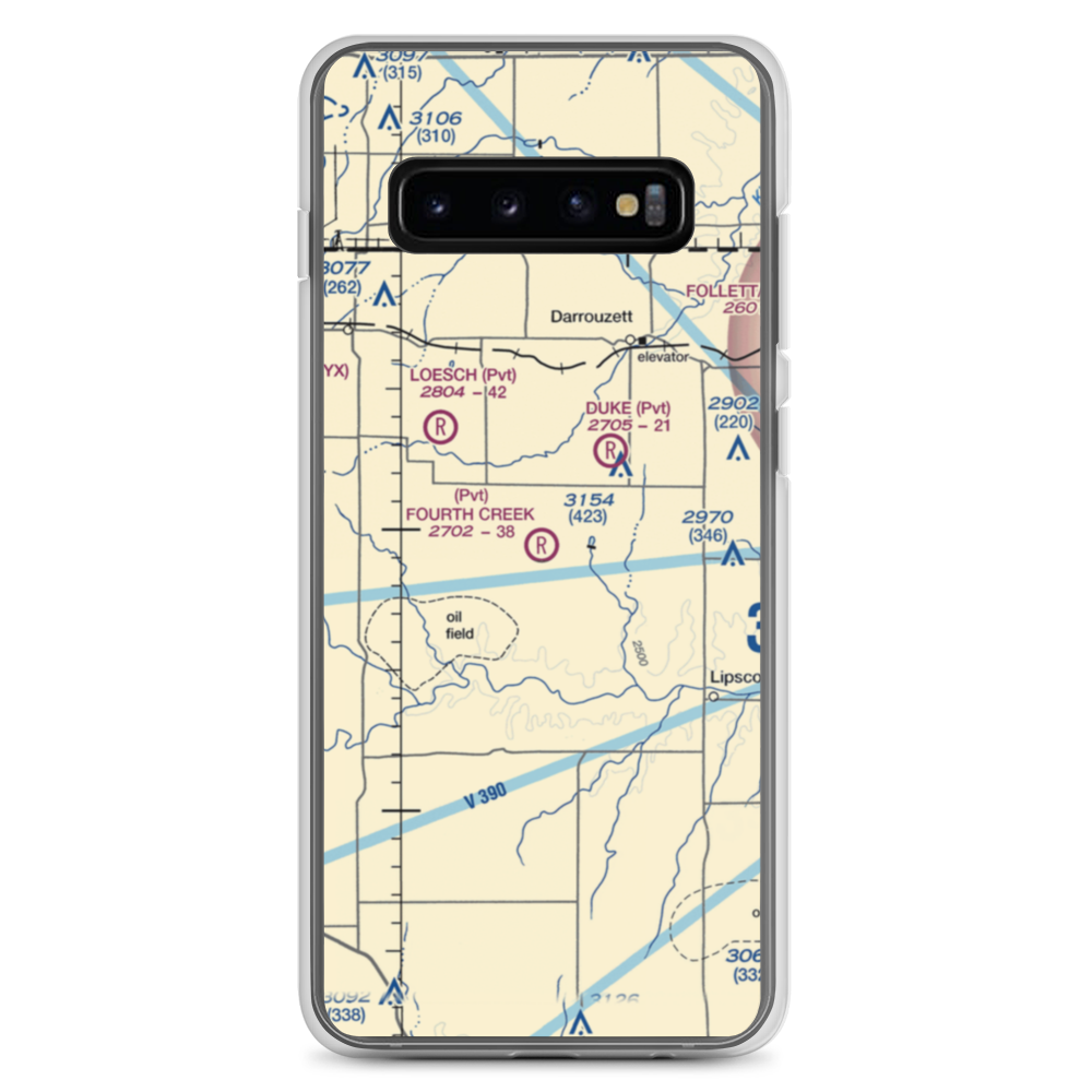 Fourth Creek Ranch Airport (TS79) VFR Sectional Samsung Case Samsung Galaxy S10+ model shown