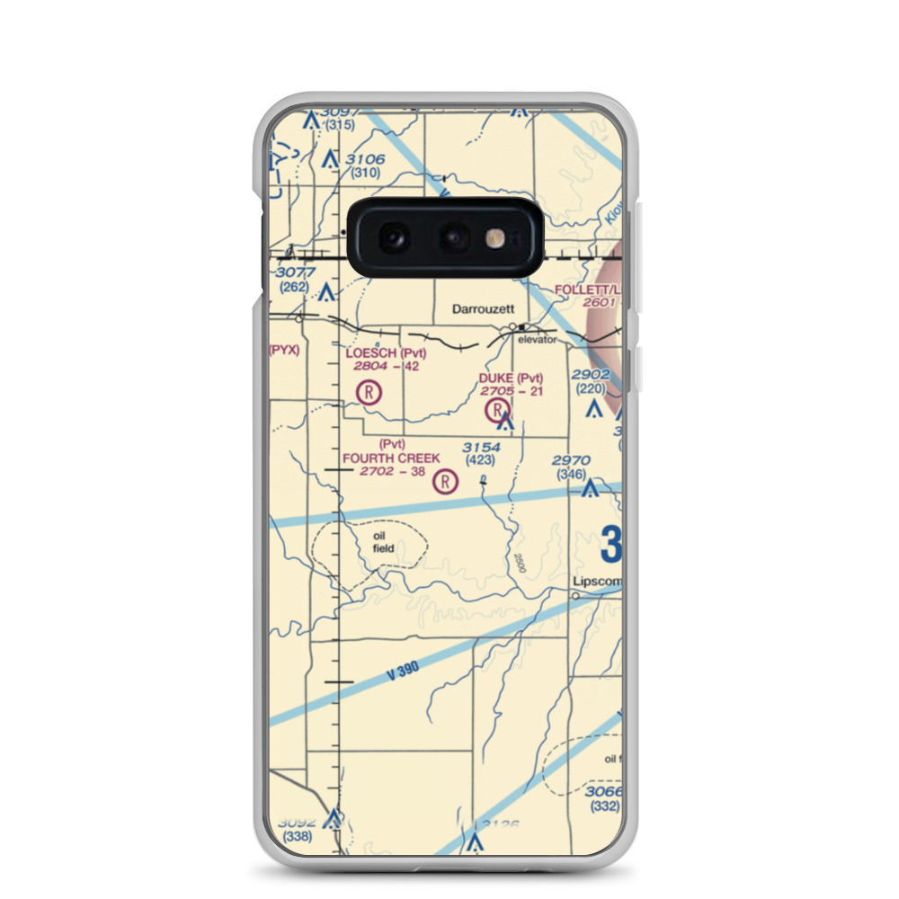 Fourth Creek Ranch Airport (TS79) VFR Sectional Samsung Case Samsung Galaxy S10e model shown