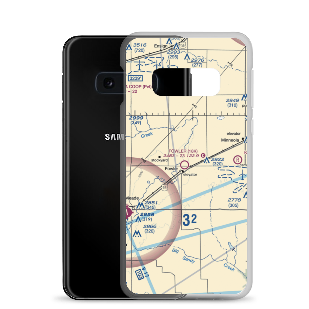 Fowler Airport (18K) VFR Sectional Samsung Case Samsung Galaxy S10e model shown
