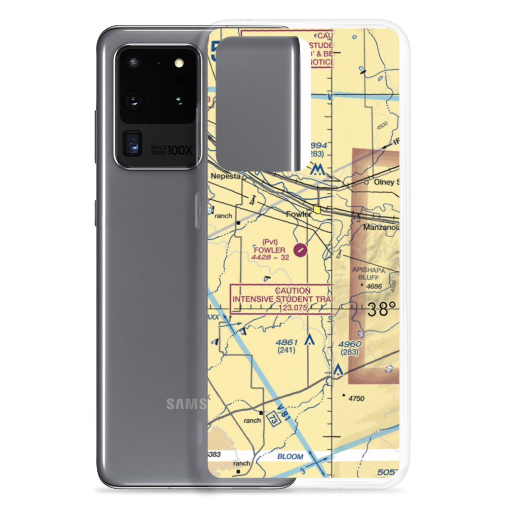 Fowler Airport (CO80) VFR Sectional Samsung Case Samsung Galaxy S20 Ultra model shown