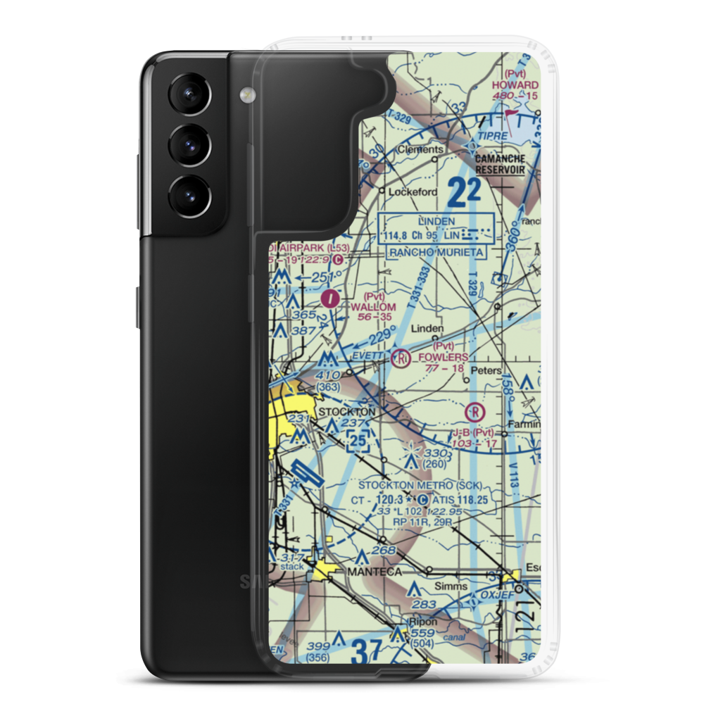 Fowler's Airport (90CA) VFR Sectional Samsung Case Samsung Galaxy S21 Plus model shown