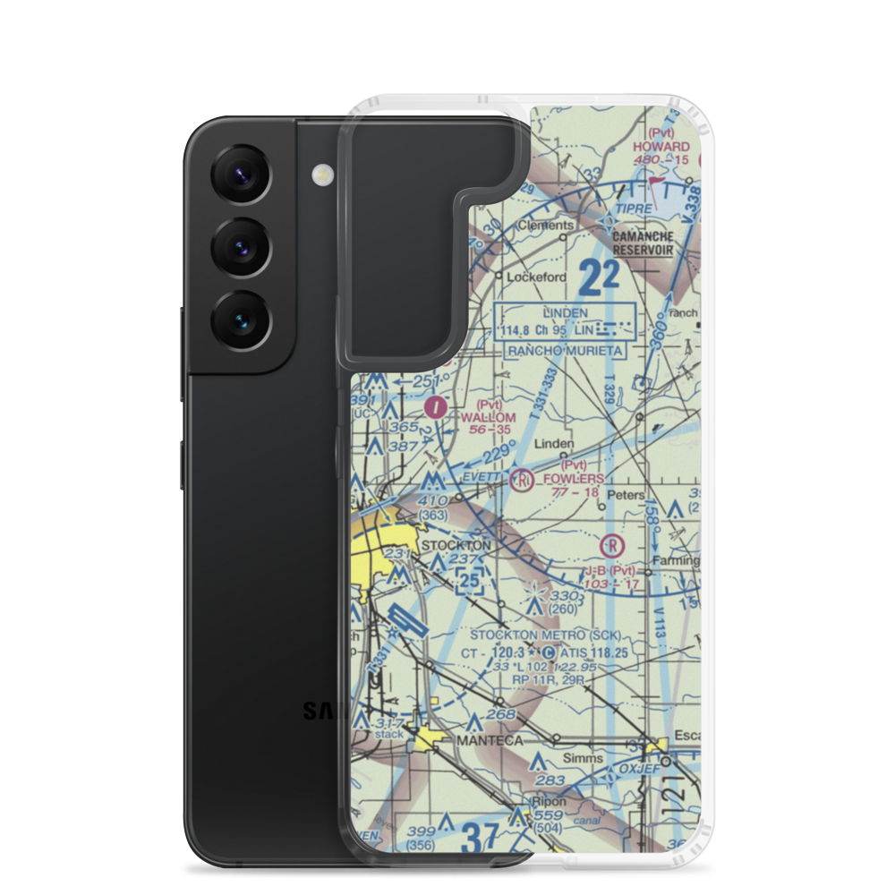 Fowler's Airport (90CA) VFR Sectional Samsung Case Samsung Galaxy S22 model shown