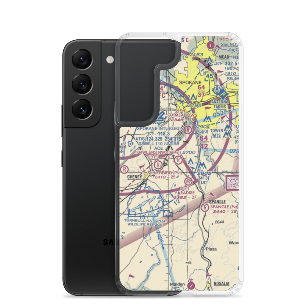 Fowlers Nw 40 Airport (12WA) VFR Sectional Samsung Case Samsung Galaxy S22 model shown