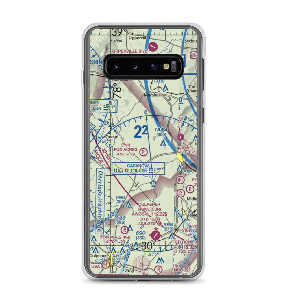 Fox Acres Airport (15VA) VFR Sectional Samsung Case Samsung Galaxy S10 model shown