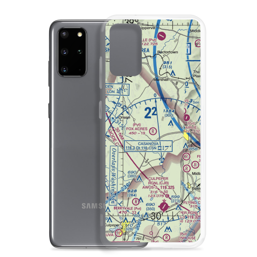Fox Acres Airport (15VA) VFR Sectional Samsung Case Samsung Galaxy S20 Plus model shown