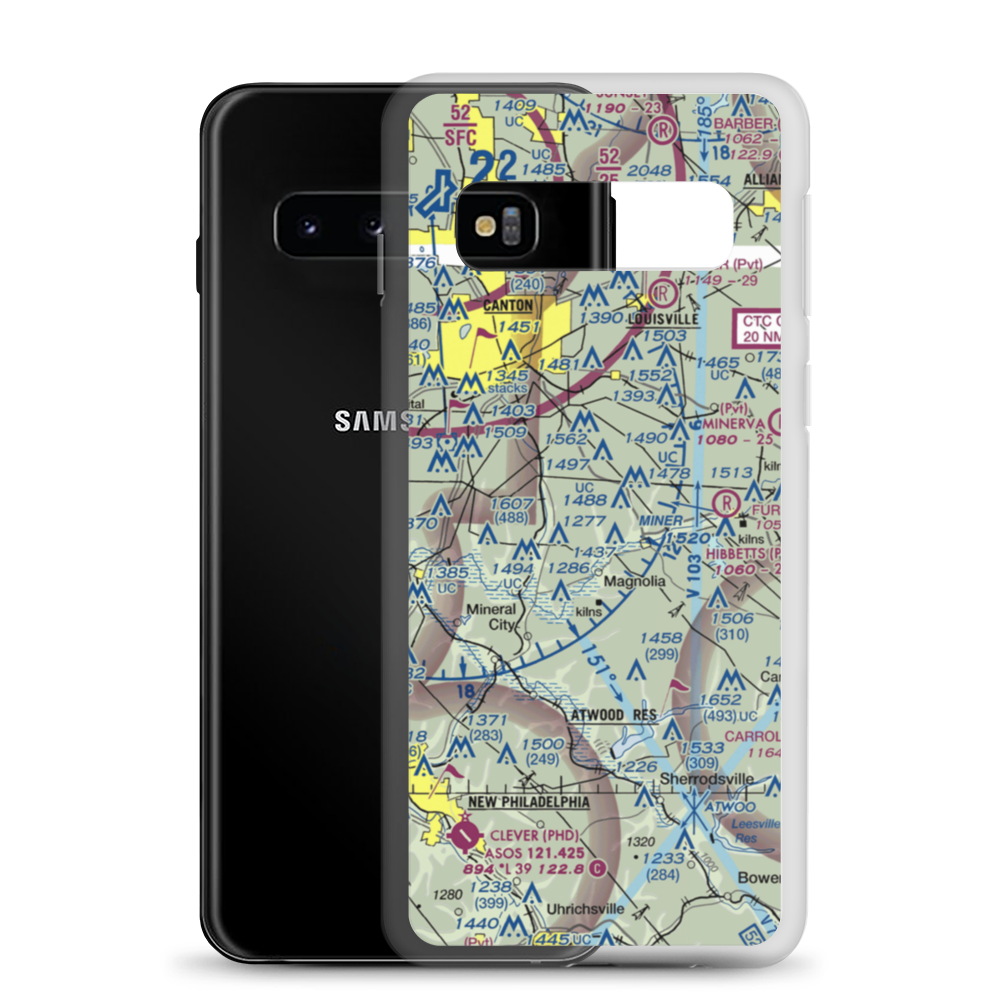 Fox Airport (29OH) VFR Sectional Samsung Case Samsung Galaxy S10 model shown