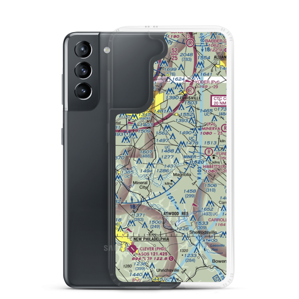 Fox Airport (29OH) VFR Sectional Samsung Case Samsung Galaxy S21 model shown