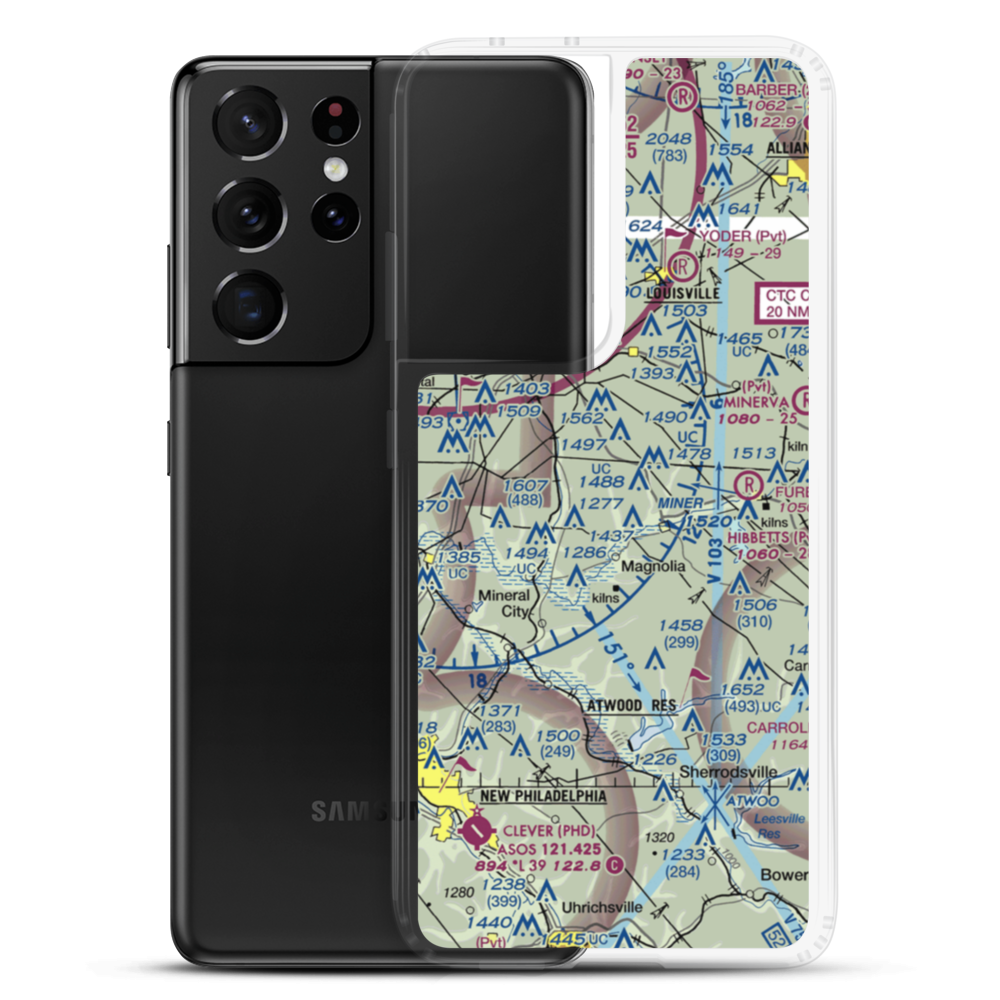 Fox Airport (29OH) VFR Sectional Samsung Case Samsung Galaxy S21 Ultra model shown