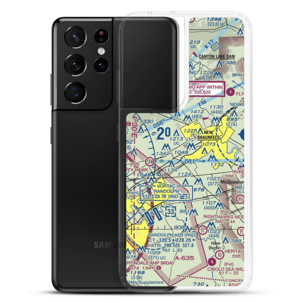 Fox Airport (48TS) VFR Sectional Samsung Case Samsung Galaxy S21 Ultra model shown