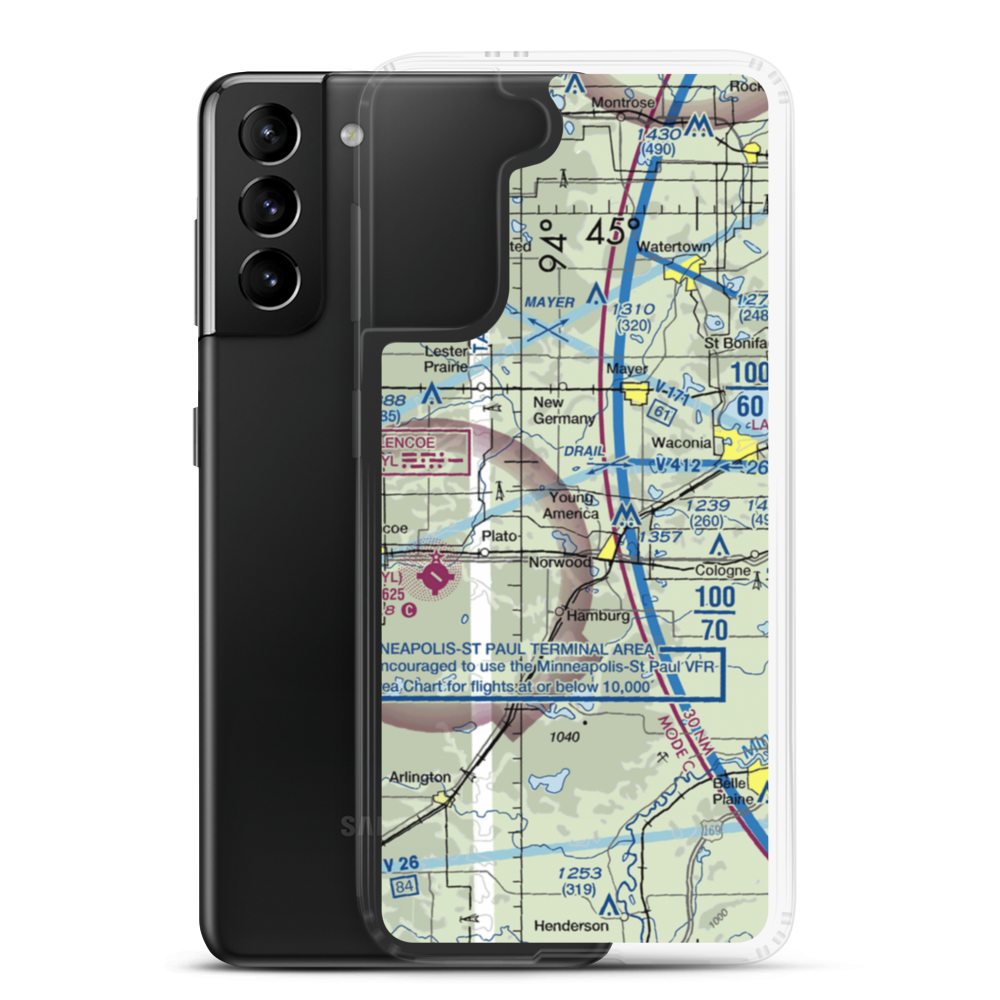 Fox Field (88MN) VFR Sectional Samsung Case Samsung Galaxy S21 Plus model shown