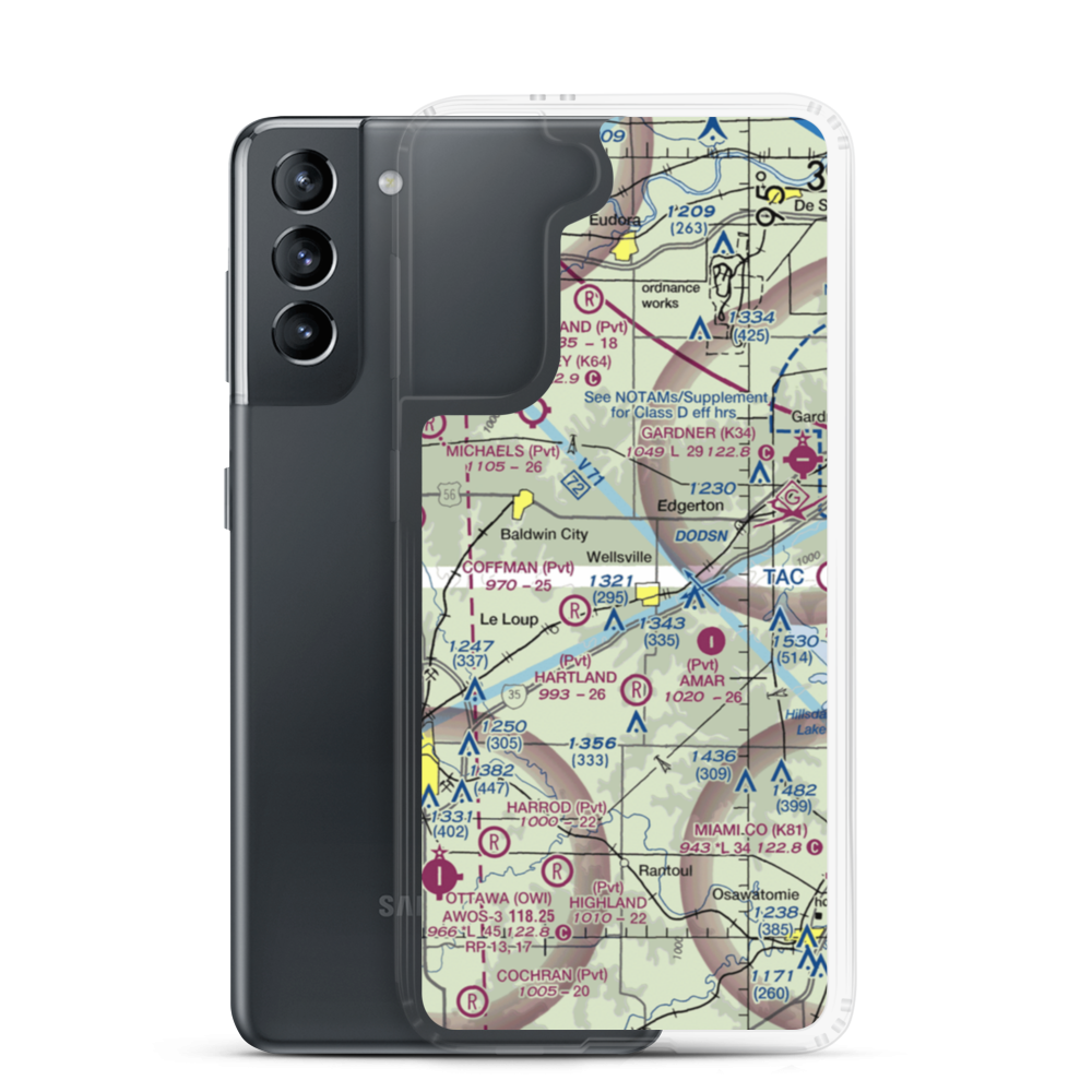 Fox Fire Airport (SN85) VFR Sectional Samsung Case Samsung Galaxy S21 model shown