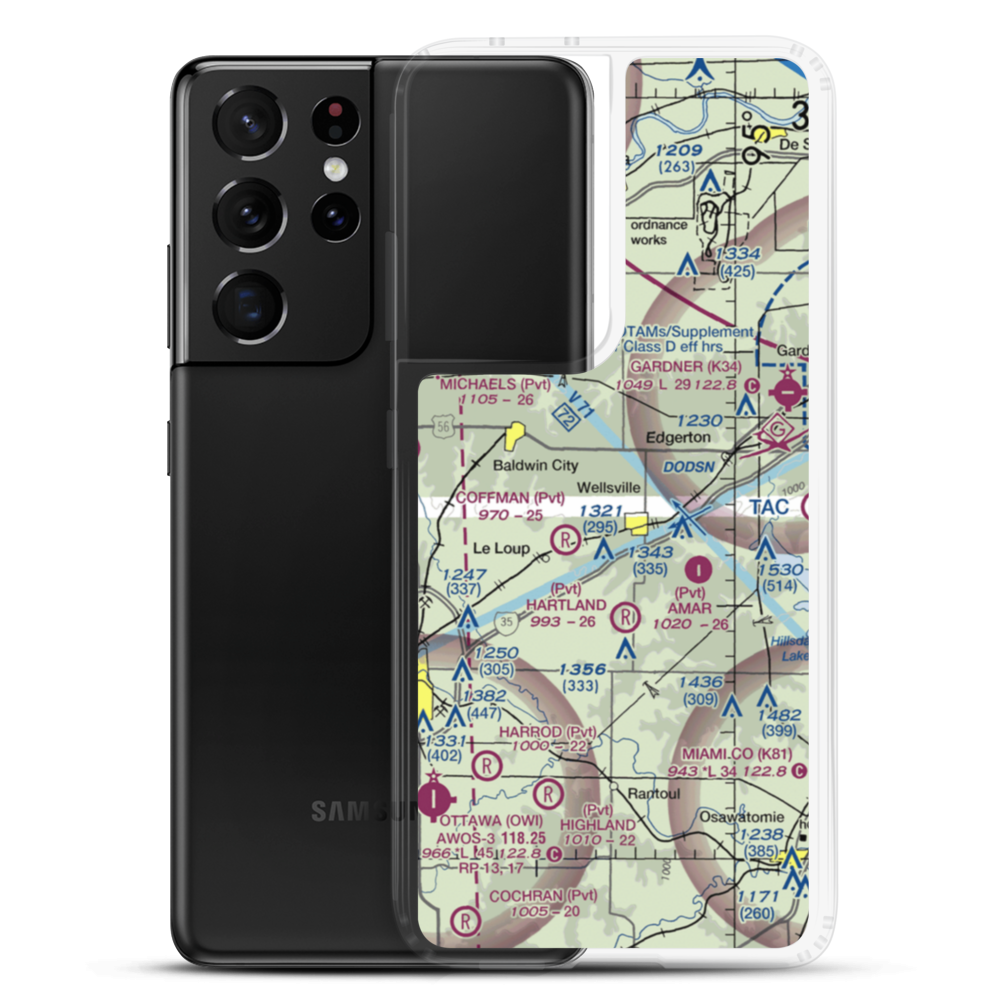 Fox Fire Airport (SN85) VFR Sectional Samsung Case Samsung Galaxy S21 Ultra model shown