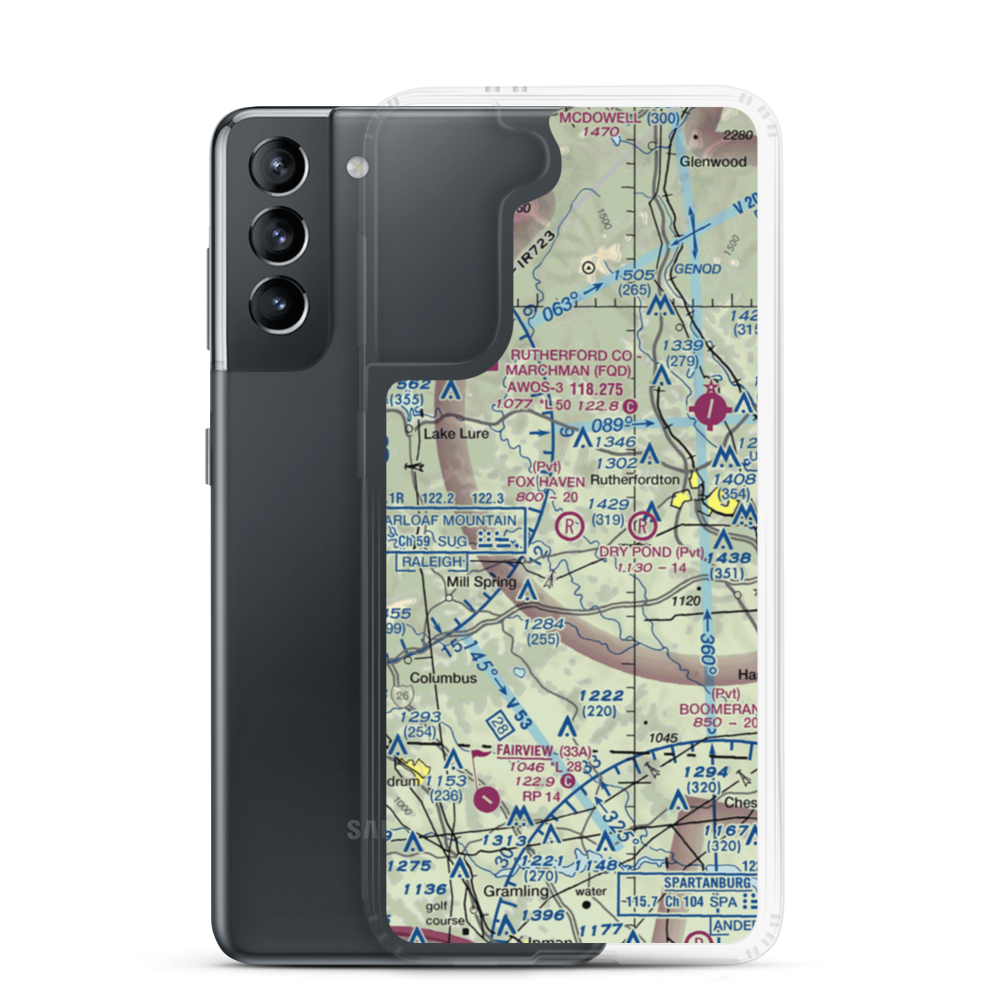 Fox Haven Plantation STOLport (58NC) VFR Sectional Samsung Case Samsung Galaxy S21 model shown
