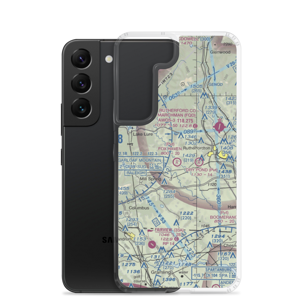 Fox Haven Plantation STOLport (58NC) VFR Sectional Samsung Case Samsung Galaxy S22 model shown