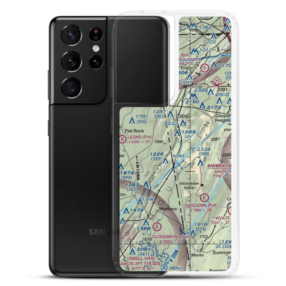 Fox Mountain Airport (3GE4) VFR Sectional Samsung Case Samsung Galaxy S21 Ultra model shown