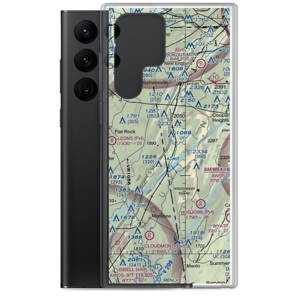 Fox Mountain Airport (3GE4) VFR Sectional Samsung Case Samsung Galaxy S22 Ultra model shown