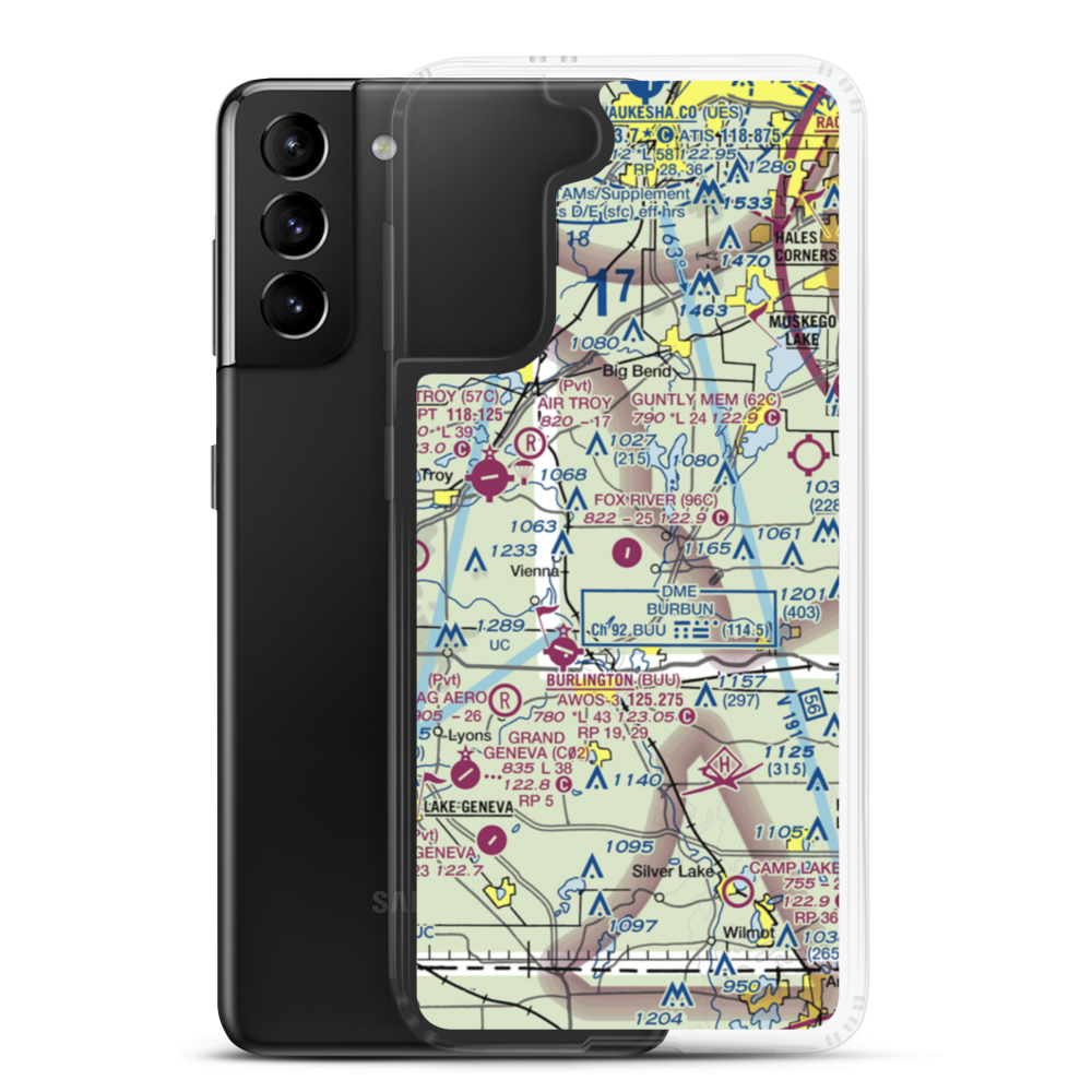 Fox River Airport (96C) VFR Sectional Samsung Case Samsung Galaxy S21 Plus model shown
