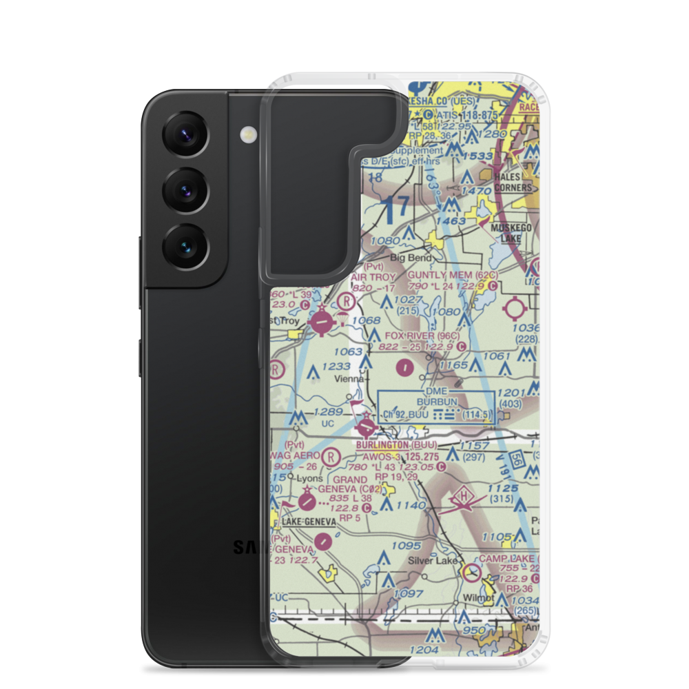 Fox River Airport (96C) VFR Sectional Samsung Case Samsung Galaxy S22 model shown
