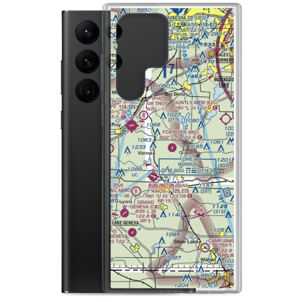Fox River Airport (96C) VFR Sectional Samsung Case Samsung Galaxy S22 Ultra model shown